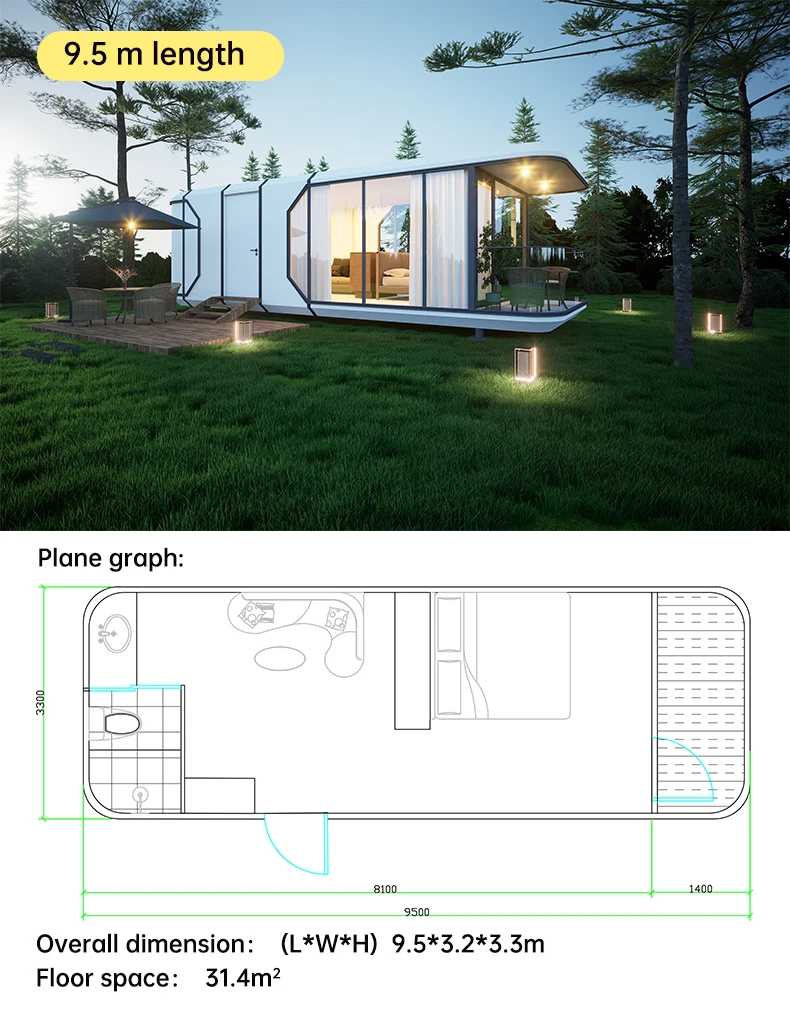 Modern Outdoor Sleeping Pod Space Capsule Hotel Home Cabin House Luxury ...