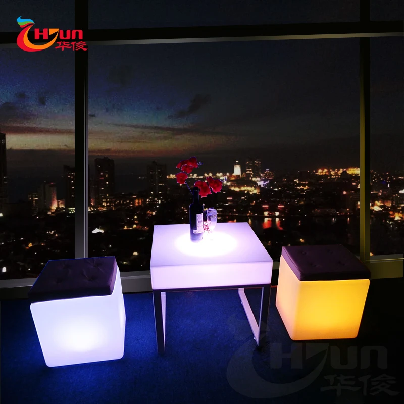 Smart 16color Changing  Led Light Table bar Furniture Glowing LED Coffee Cube Table
