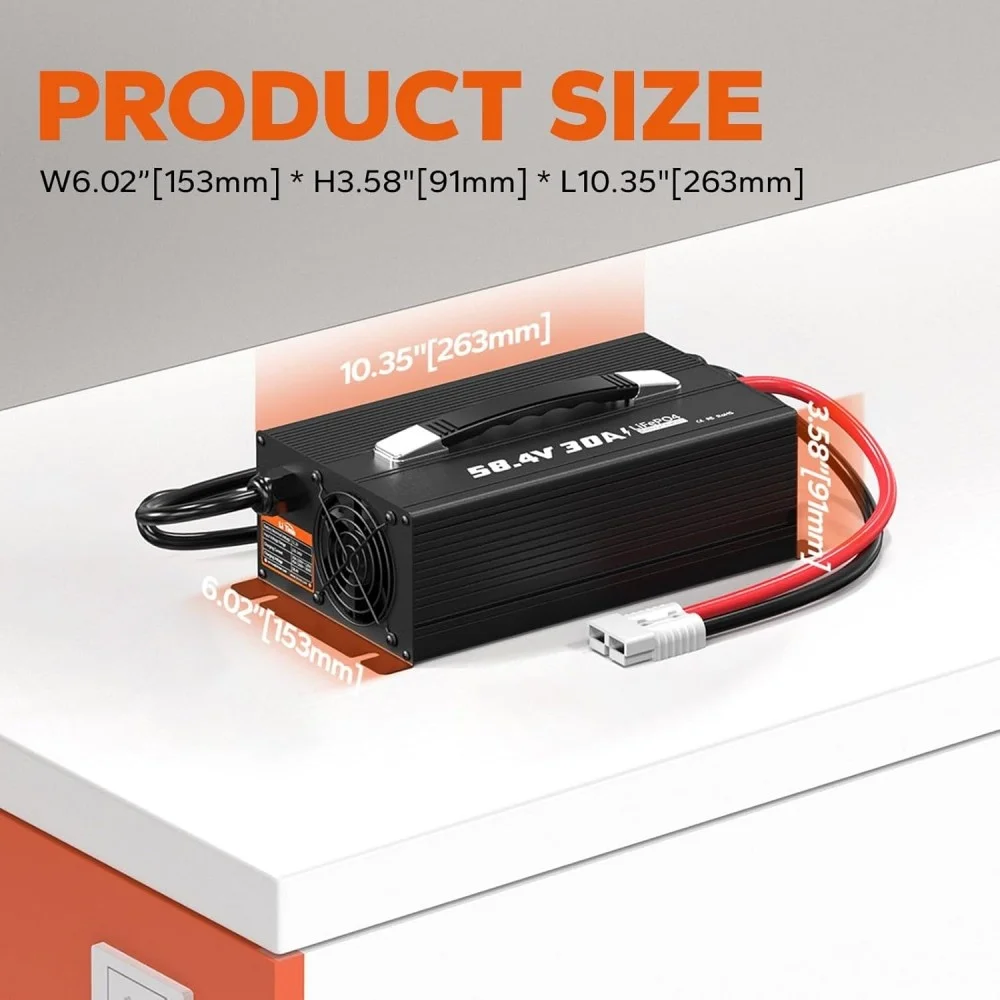 48V 30A LifePO4 リチウムイオンバッテリー充電器、アンダーソンプラグ