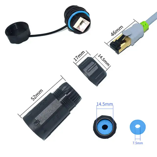 YXY RJ45 Ethernet Waterproof Cat5/5e/6 8P8C Connector Double Head Outdoor LAN Coupler Adapter