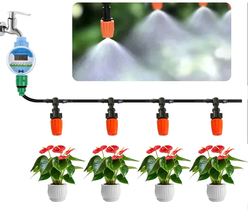 Garden Irrigation Automatic Spray Cooling System Drip Irrigation Kit Fogger Mist Sprayer