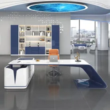 l shaped modern manager desk office furniture luxury designer executive office desk with shelves