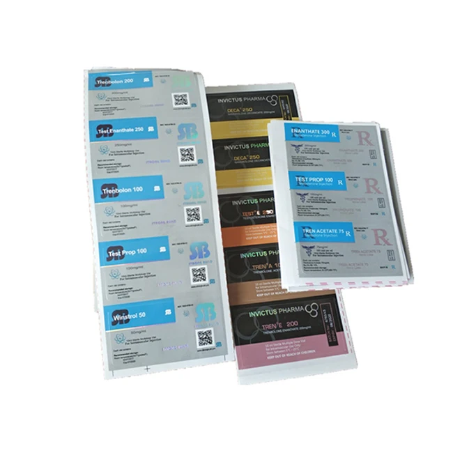 Free design custom printing with holographic logo Gen Pharma labs steroid 10ml vial box label and vial paper sticker