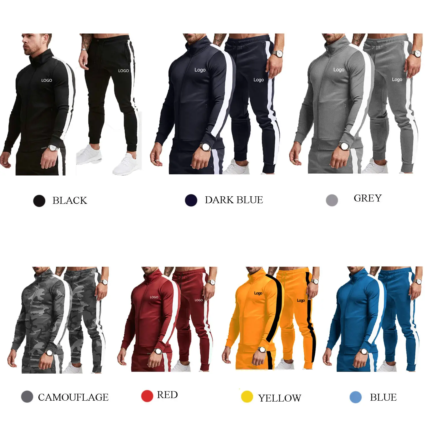 Custom Logo Mens Tracksuit Set Wholesale Plain Private Label Men Sportswear Hoodies Jogging