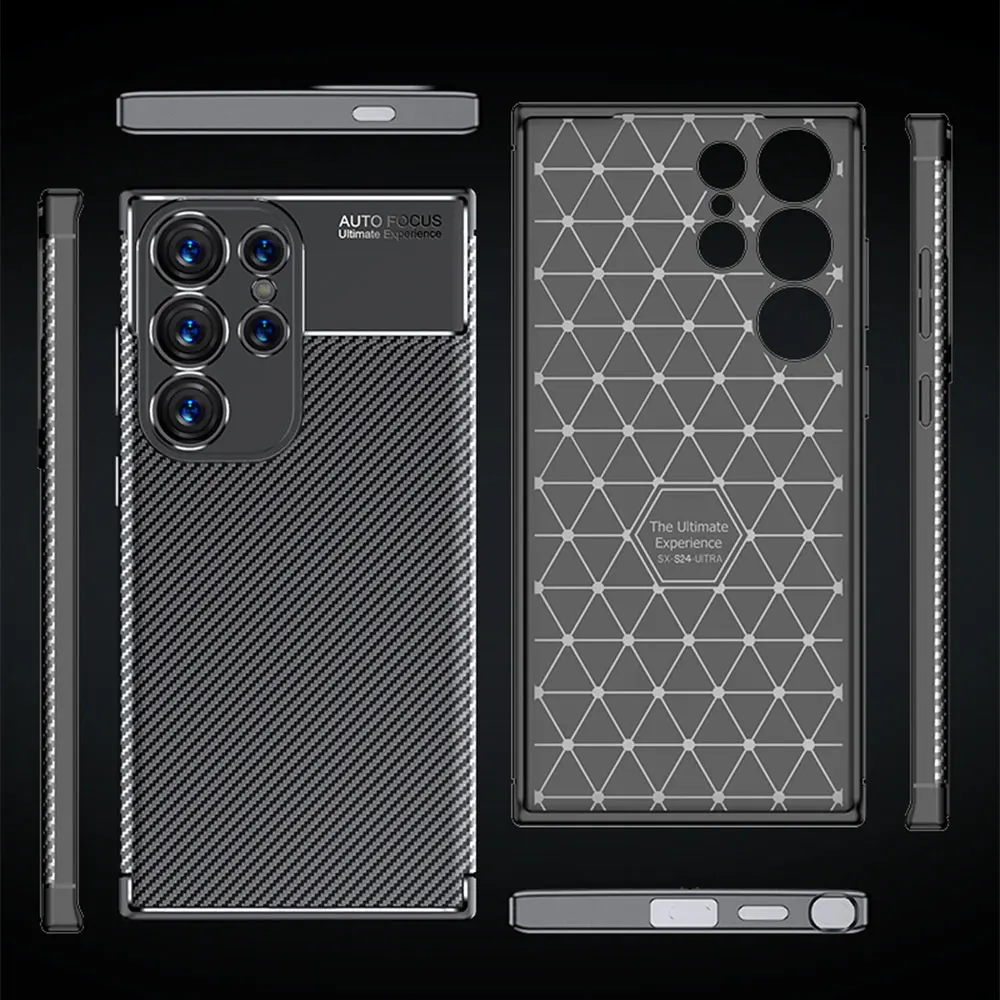 Tpu Phone Case For Samsung Galaxy Ultra S24 S24+ S23 S23+ Drop Proof Carbon Fiber Frosted Suction Mobile Sjk264 Laudtec supplier