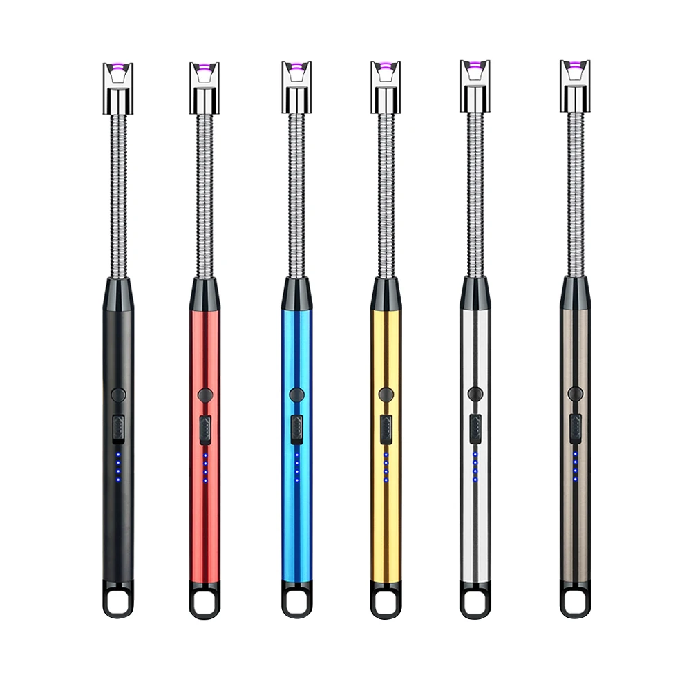 Custom Wholesale Long Stick Flameless Plasma Candle Lighter Flexible Rechargeable Electric Arc