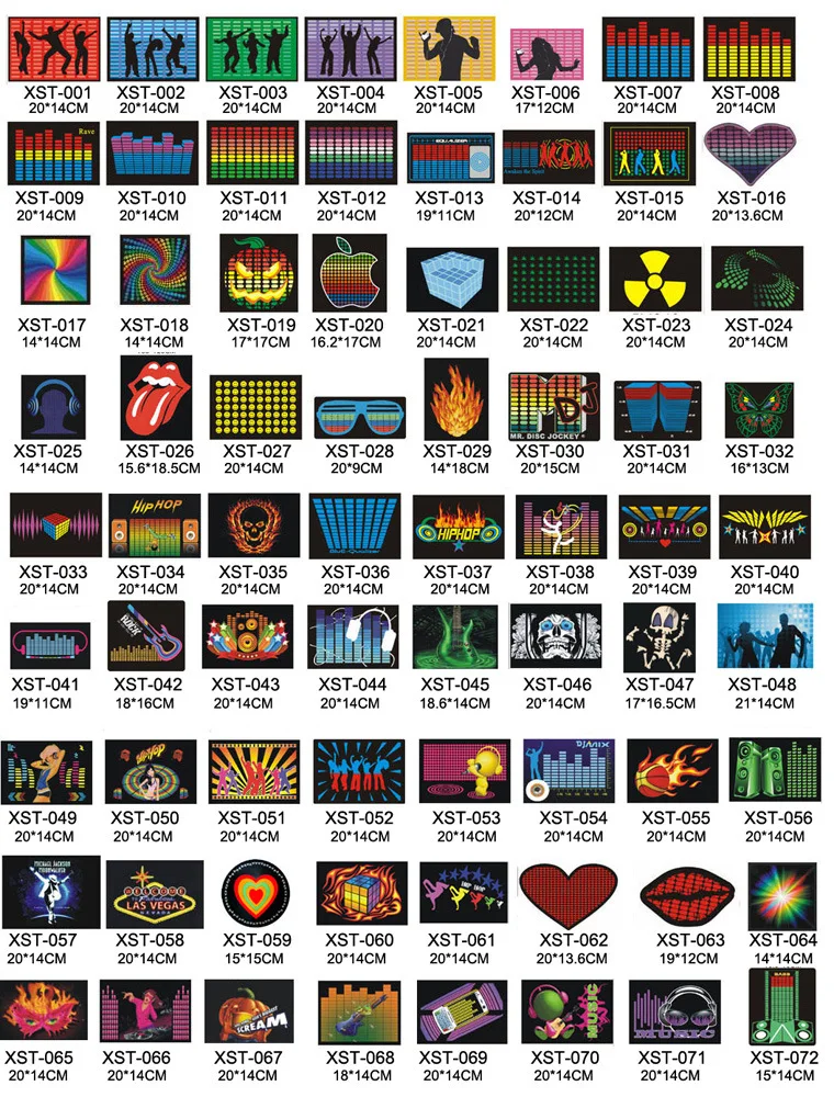 custom Led light music active wireless el panel custom sound activated el panel logo patch for party hat