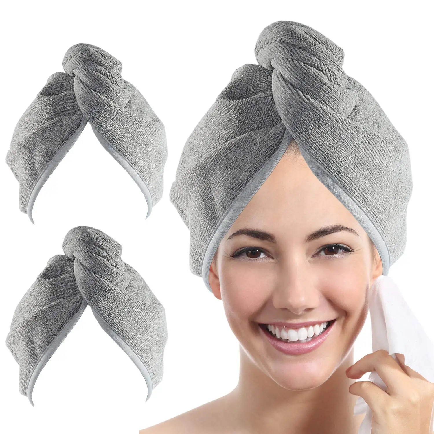 Useful Quick Dry Microfibre Hair Drying Turban Bath Towel Head Wrap Hat Swimming 