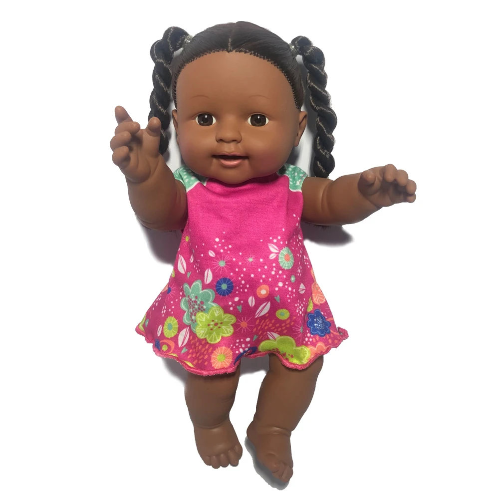 30cm negro piel bebé de juguete muñeca americano africano