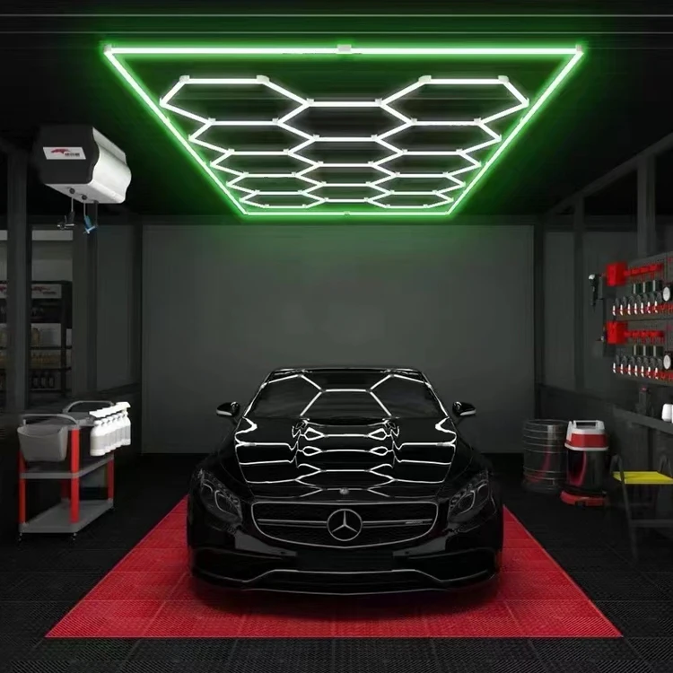 六角形ハニカムライトオートディテーリングヘキサグリッド照明、洗車場