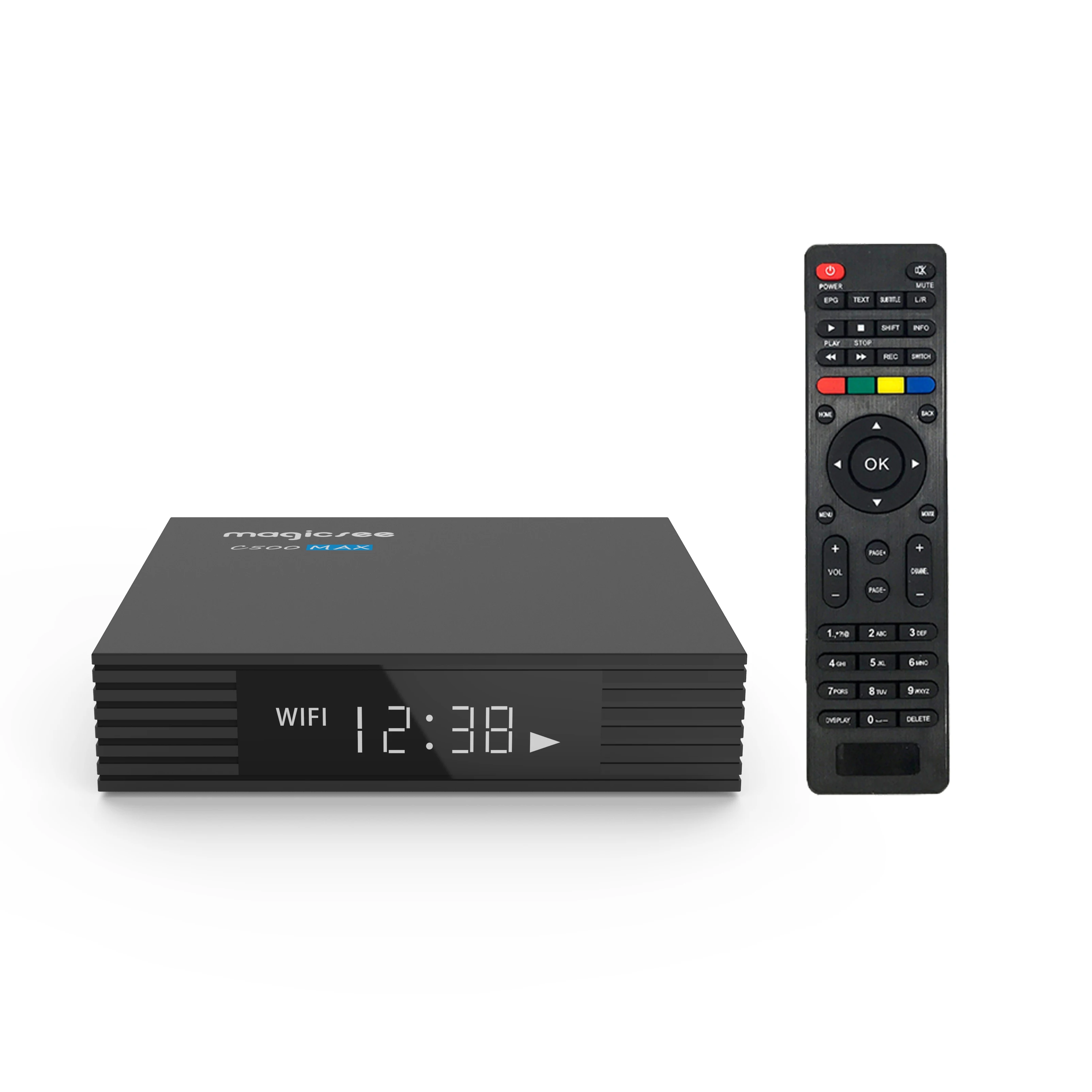 Magicsee C500 Max Amlogic S905X3 Android Tv Box Digital Satellite Receiver DVB-S2X/S2 DVB T2 Android 4k Tvbox for Europe/Asia