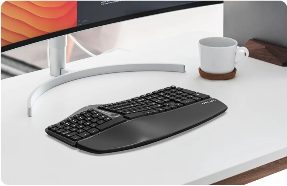 Wireless Ergonomic Split Keyboard with Wrist Rest for Windows/Mac ...