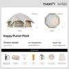 5m diameter inflatable tent 280g plaid with lotus canopy