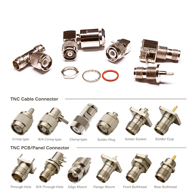 RF Connector TNC Female Crimp Straight Connector for RG8 LMR400 RG213 Cable