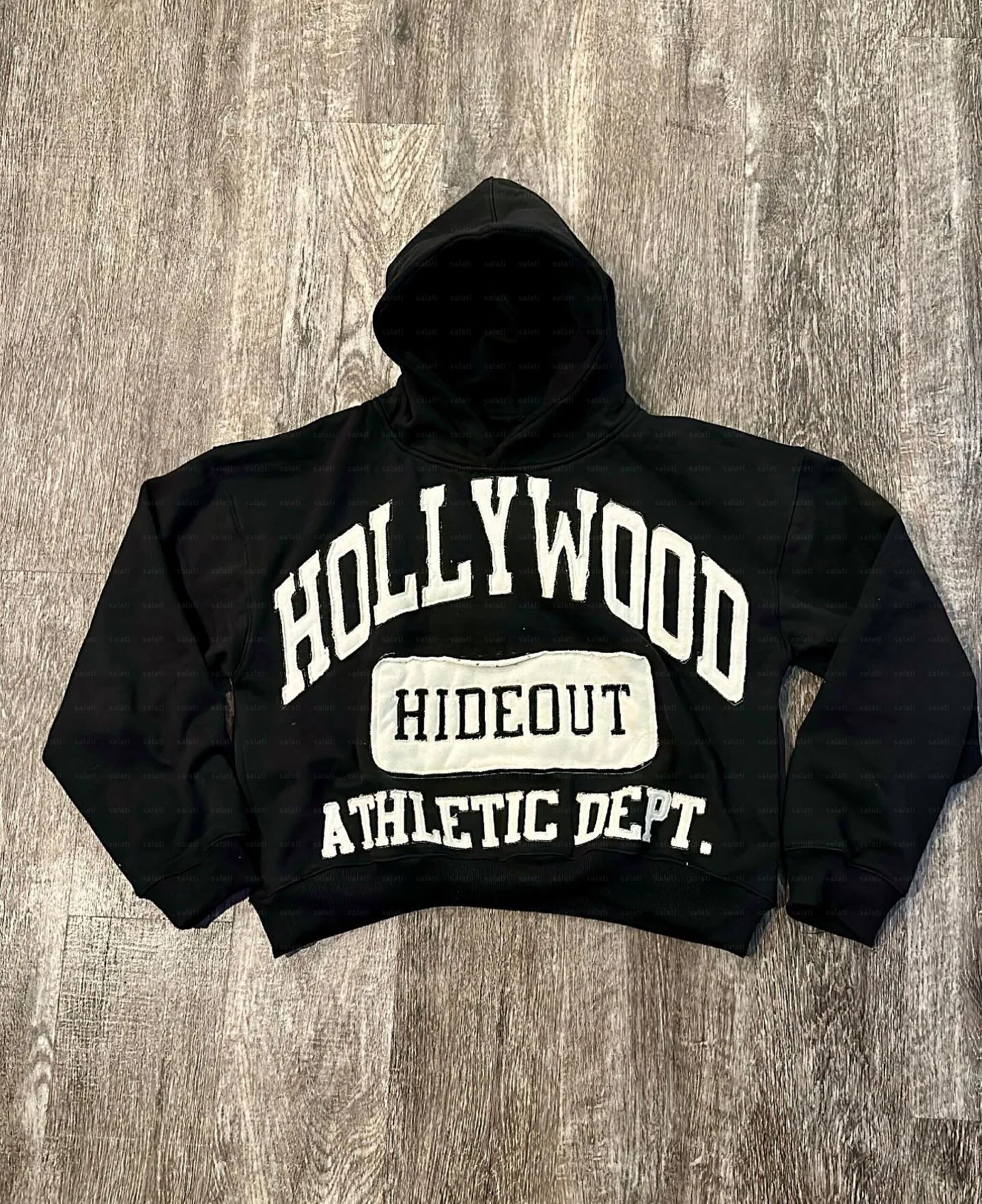 Streetwear Oversize Hoddies Custom Cut and Sew Pullover Heavy Weight Boxy Cotton Patch Applique Embroidery Hoodies Men gallery 7