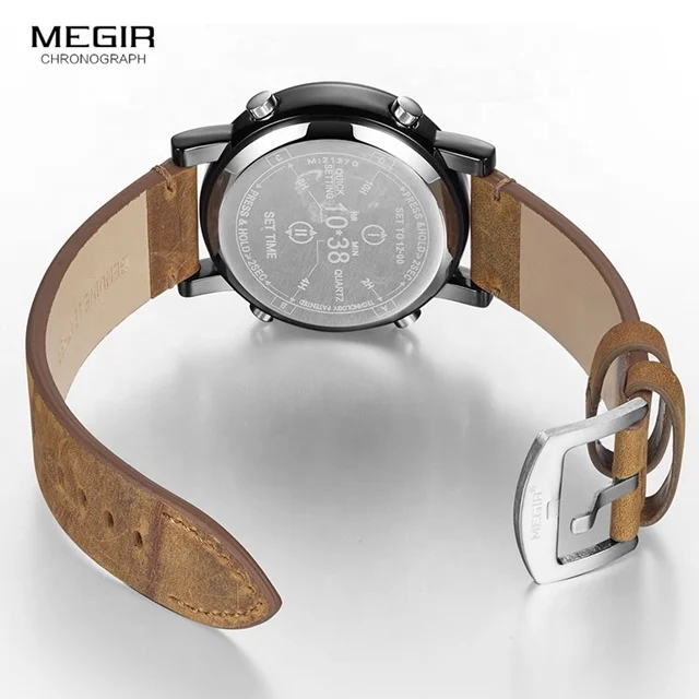 Top Brand Drum Roller Sport Mens New Megir 2137 Quartz Watch