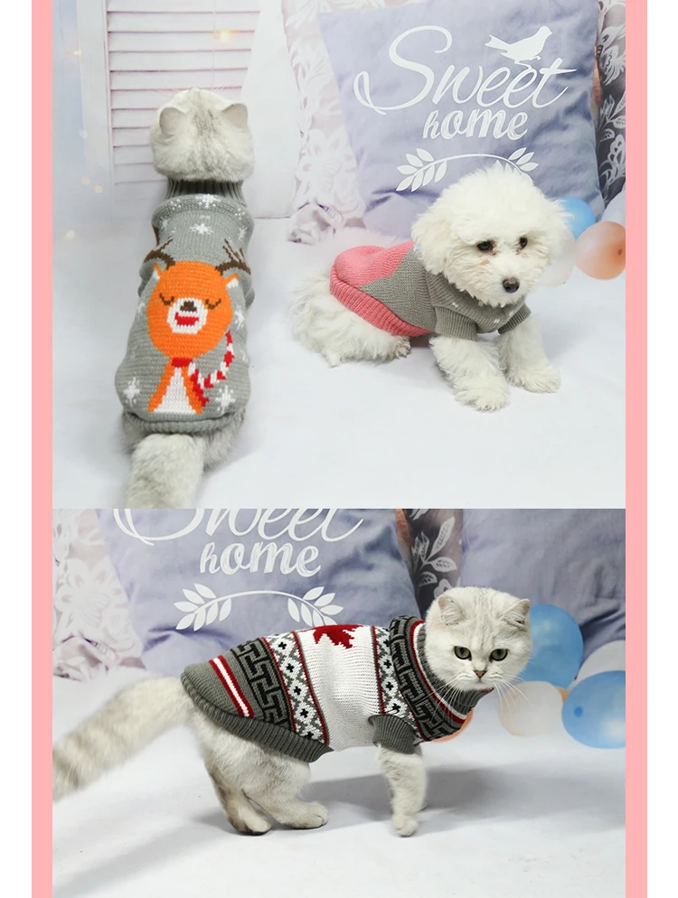 Multicolors Warm Soft Winter Sweater Pet Dog Clothes,Customized