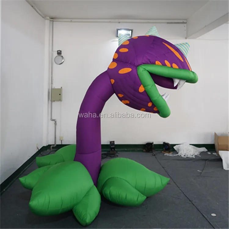 Customized Automatic Open and Close Inflatable Flower Man Eater Plant for bar Event Decoration