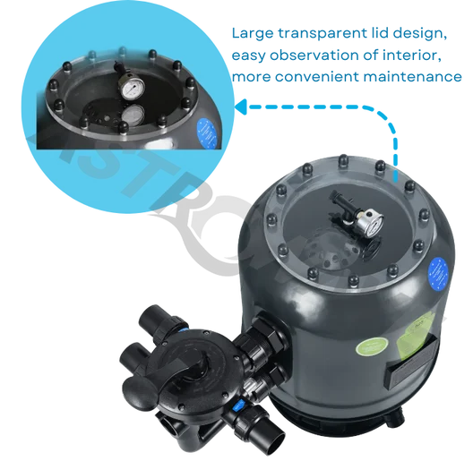 Factory Price Side Mount Sand Filter Circulation Visible Laminated Sand Filter for Swimming Pool and Spa