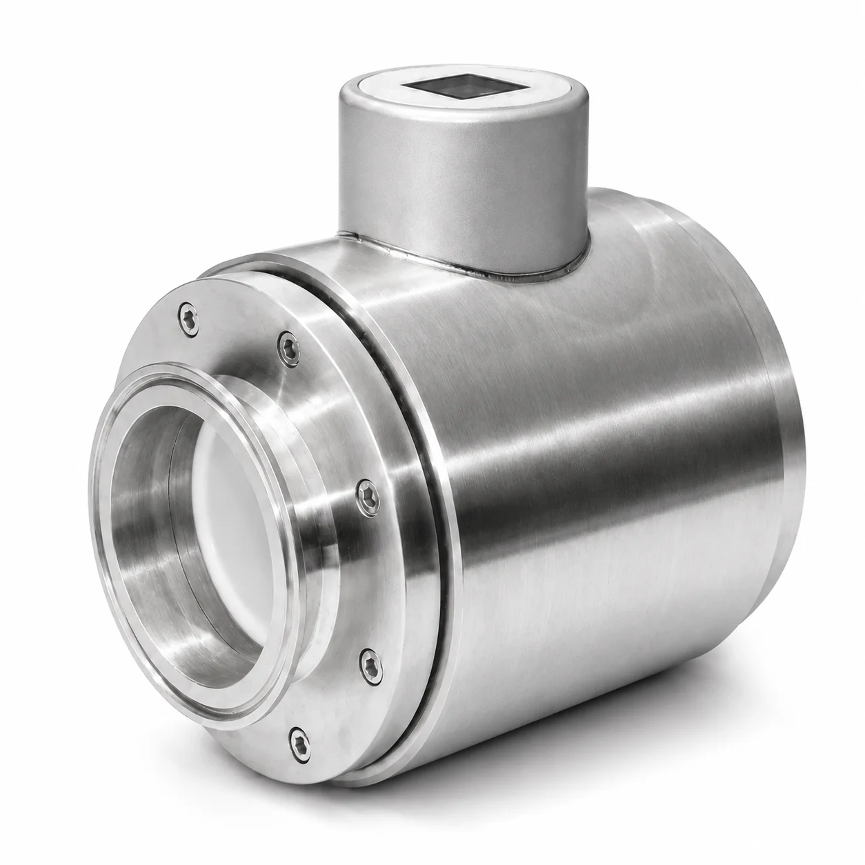 Large Bore Compact Electromagnetic Flow Meter DN50-DN125 Tri Clamp PTFE Liner 4-20mA RS485 Modbus Liquid Flowmeter for CDU