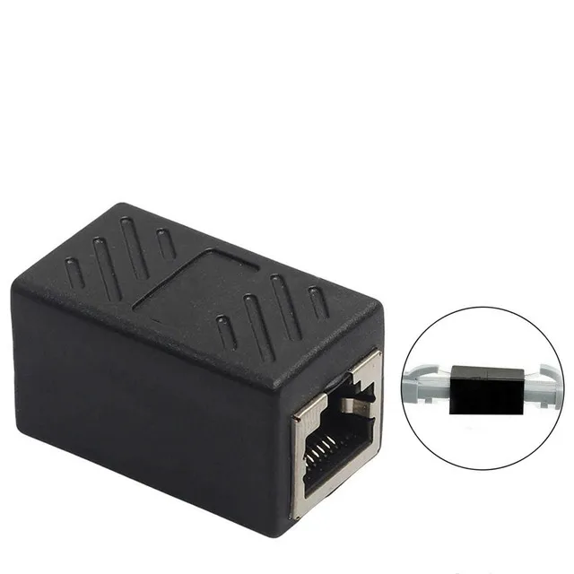 2019 Wholesale Black RJ45 Female to Female Cable Adapter