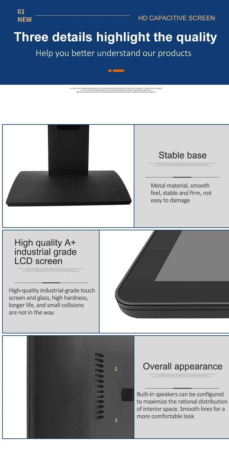 Factory 17.3 Inch Industrial Monitor LED Backlight New VGA/ Cable Pure Flat Panel Touch Screen LCD Display