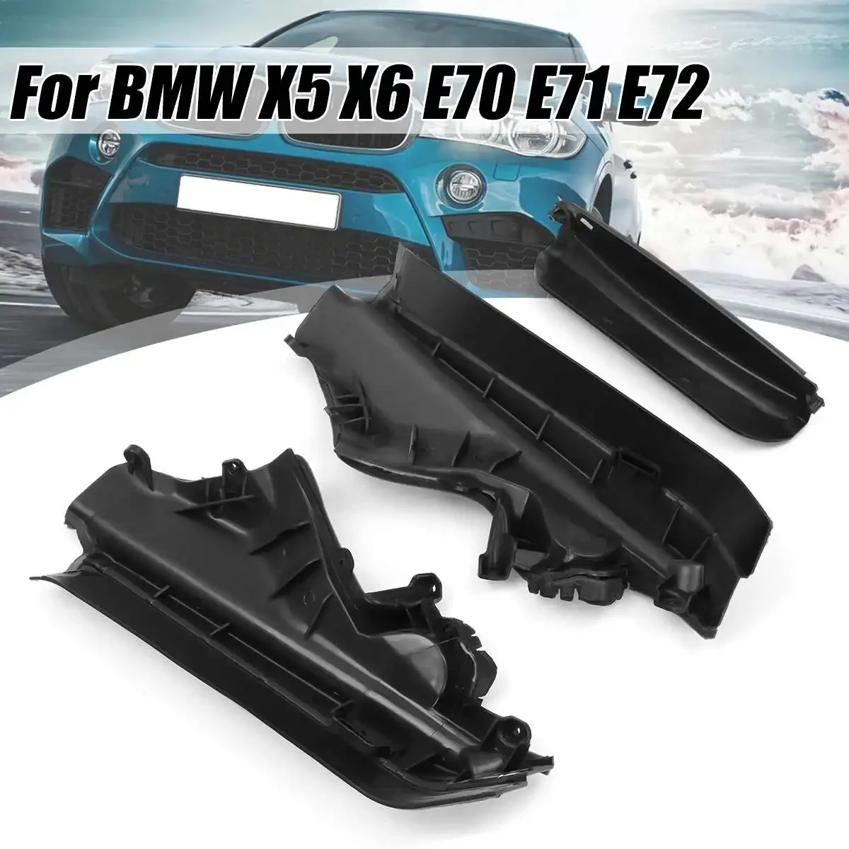 thumbnail image 2 of BMW X5 X6 E70 E70N E71 Engine Compartment Partition Panel Kit – Upper, 3 Pieces, OE Spec 2 of 4