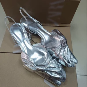 Autumn New Fashion Women's Pumps QuiteS Mid Low Heel Lace Strap Sandals with Big Bow Pointy Toe Style Casual Style High Heels