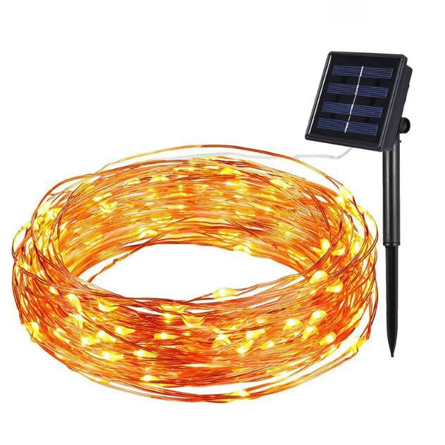 Storage solar christmas lights outdoor waterproof 100 LED outdoor solar string lights for Christmas decorations light