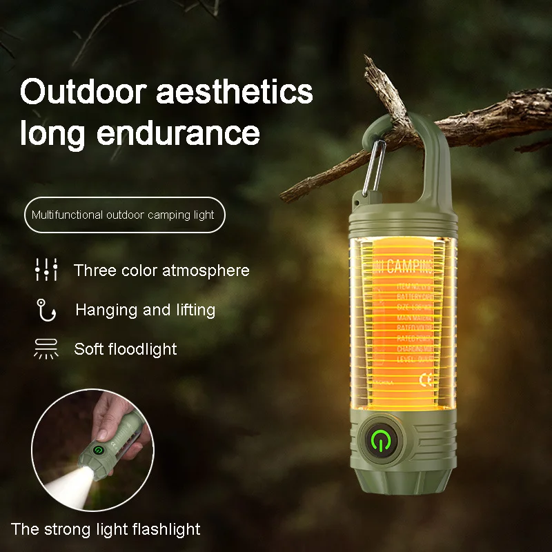 Super Bright Portable Camping Lighting USB Rechargeable Flashlights Tent Lamp Outdoor Night Light