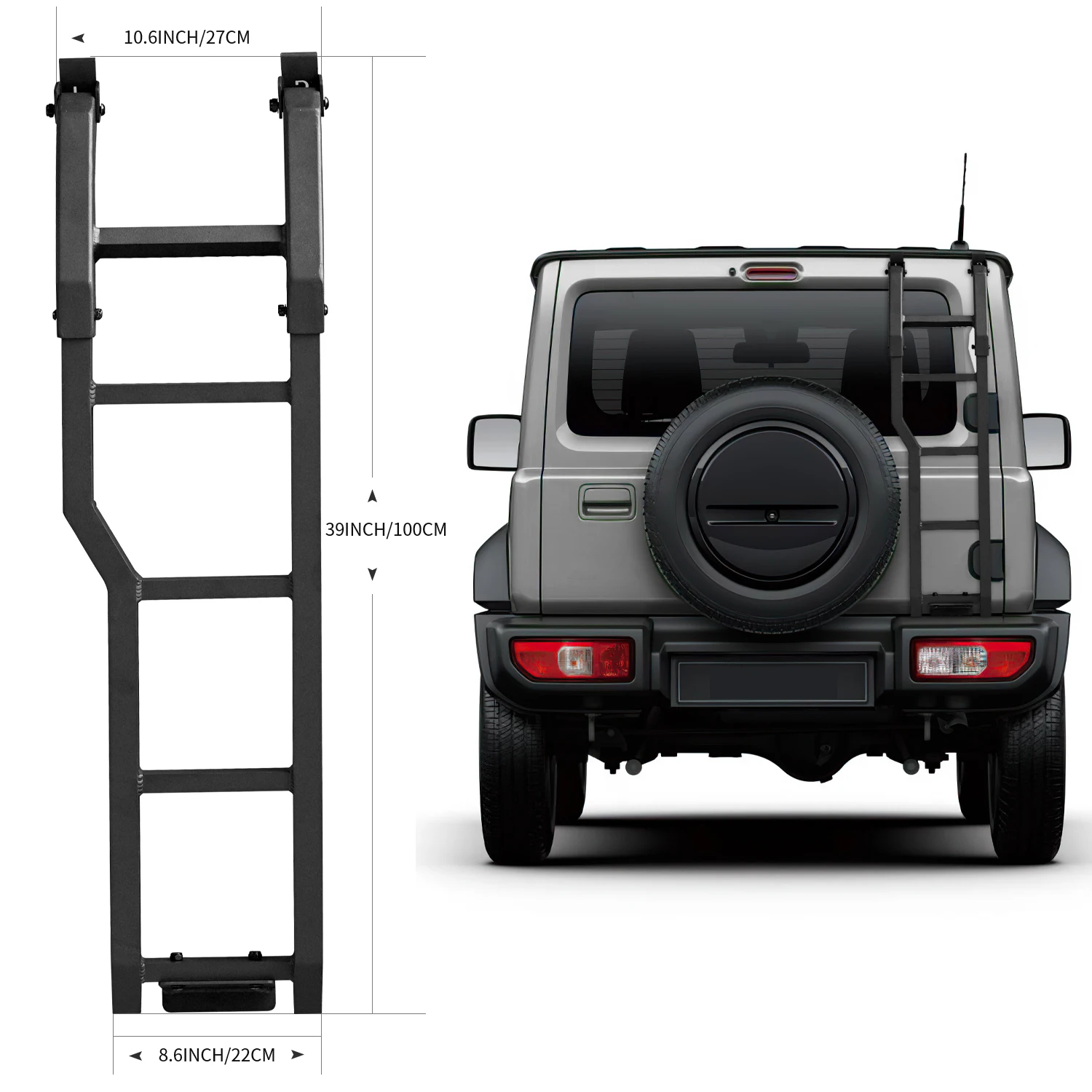 ジムニーJB64ラダー スズキ ジムニー 2018年以降 JB74W JB64用 アルカイック高品質金属製
