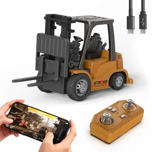 EPT 2 in 1 Transformable Lift Fork & Hook Mini RC Construction Vehicles Rechargeable 1/64 Mini Rc Forklift Truck