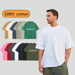 Custom Logo 100% Cotton 230G Plus Size Short Sleeve T Shirt Men Sport Wear Running Tank Top Men's T-shirt