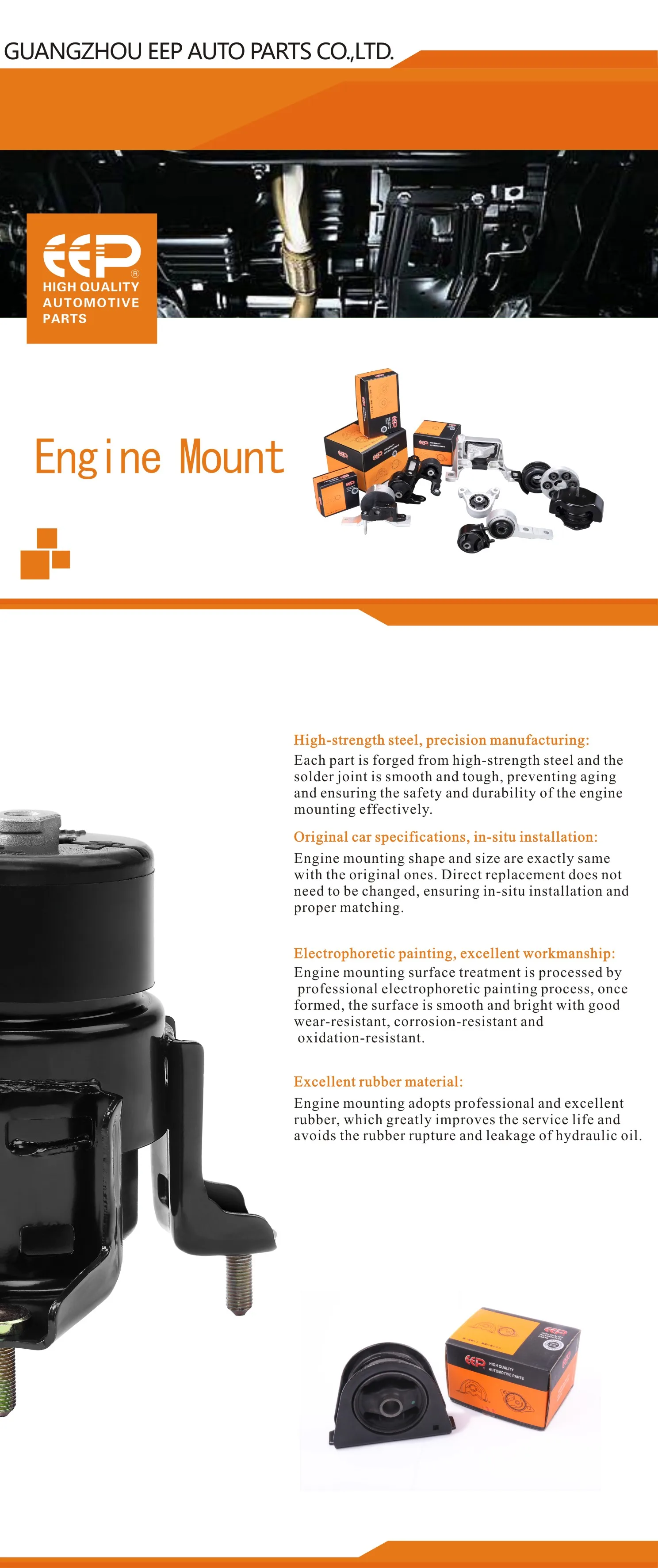 EEP Car Accessories Engine Rubber Mounting Rear Engine Mount for MITSUBISHI LANCER DA LANCER 91 00 MB691238