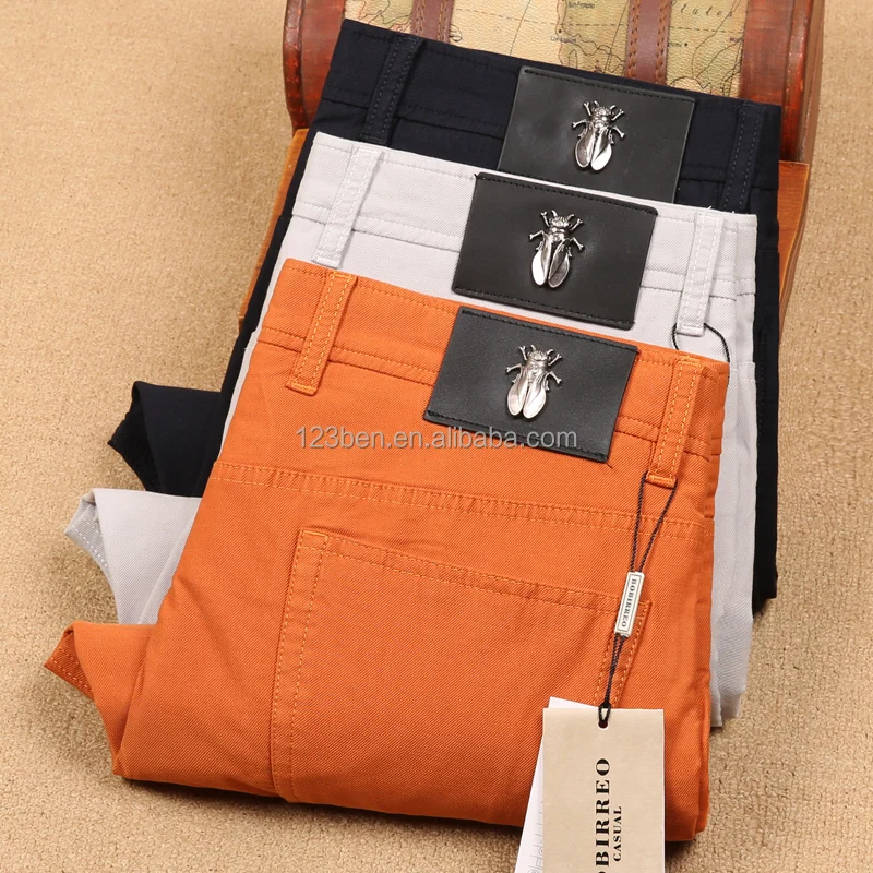 2023 Wholesale Price Men's Chino Pants High Quality Customized Casual Solid Color Skinny Slim