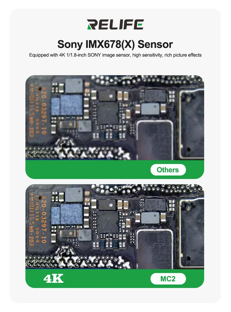 RELIFE MC2 Multimètre multifonction Caméra 4K Microscope Caméra industrielle 4K HDMI Double écran Interface C Mesure