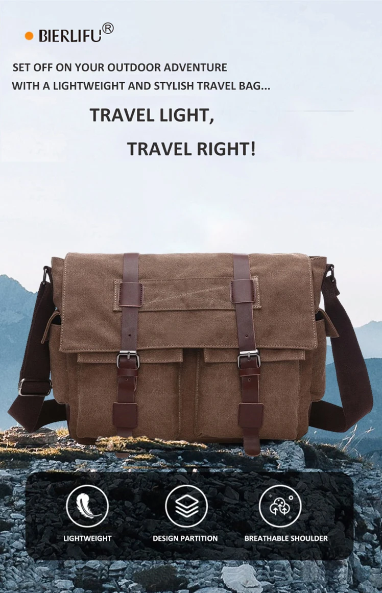 Canvas travel shoulder bag best sale