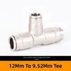 12mm to 9.52mm reducing tee,white