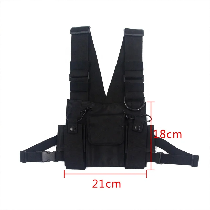 EFINNY Unisex Tactical Bag Outdoor Chest Pack Waist Bag Hip Hop Streetwear Functional Tactical Chest Bag Cross Shoulder Bag Radio Harness Chest Front Pack 