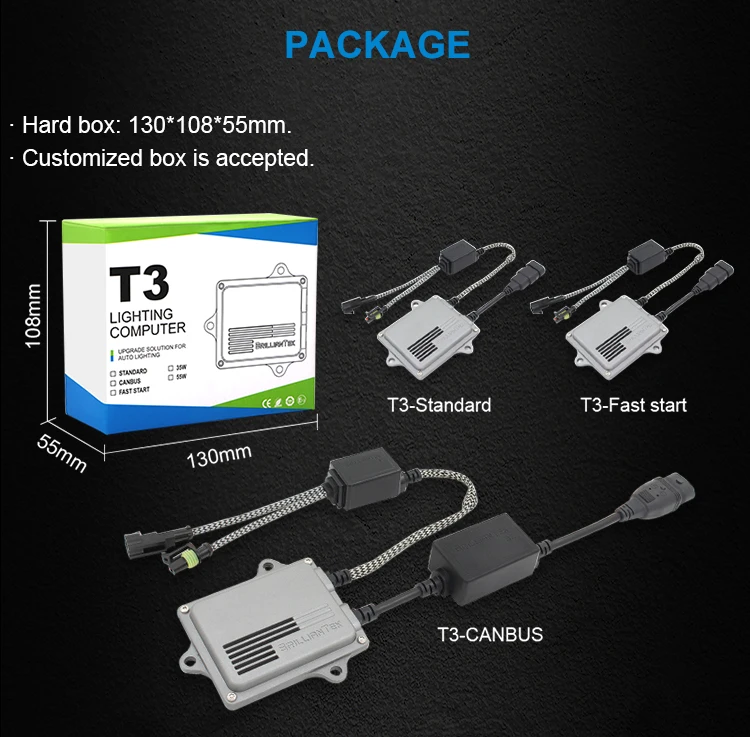 Bulbtek T3c3 Hid Ballast 35w 23kv High Quality Dualcore Dsp 32 Bit Ce Rohs Emark Hid Ballast
