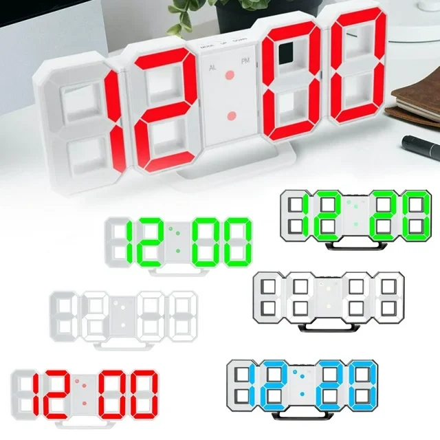 Nordic Glowing Night Alarms Electronic Table Clock Wall Clock for Living Room LED Digital Clock