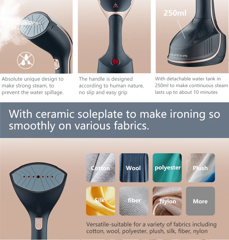 Powerful,Mini Lightweight Handheld Garment Steamer Travel Iron Haeger