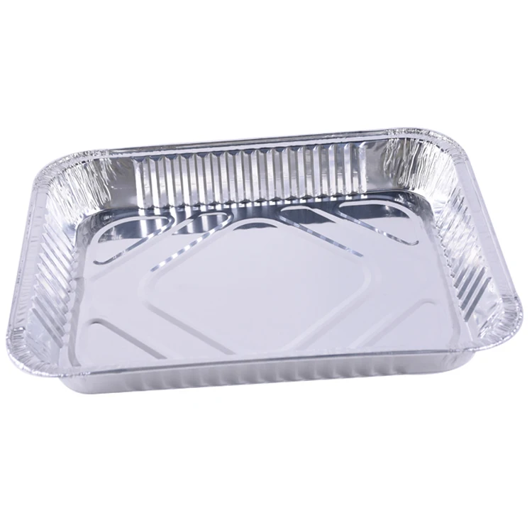 Rectangular Disposable Roasting Tray Aluminium Foil Container Large Foil  Tray