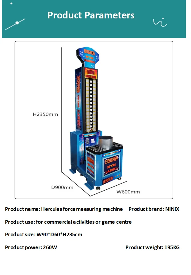 Coin operated indoor sports arcade Fist power Test machine Hammer Power ...