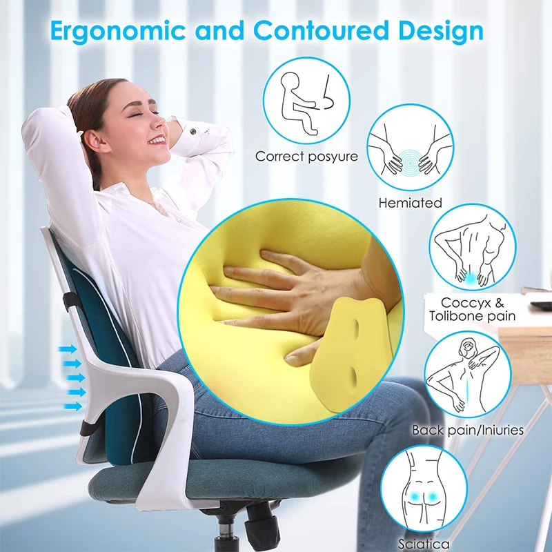 Oem Wholesale Price Memory Foam Lumbar Support Pillow For Office Chair