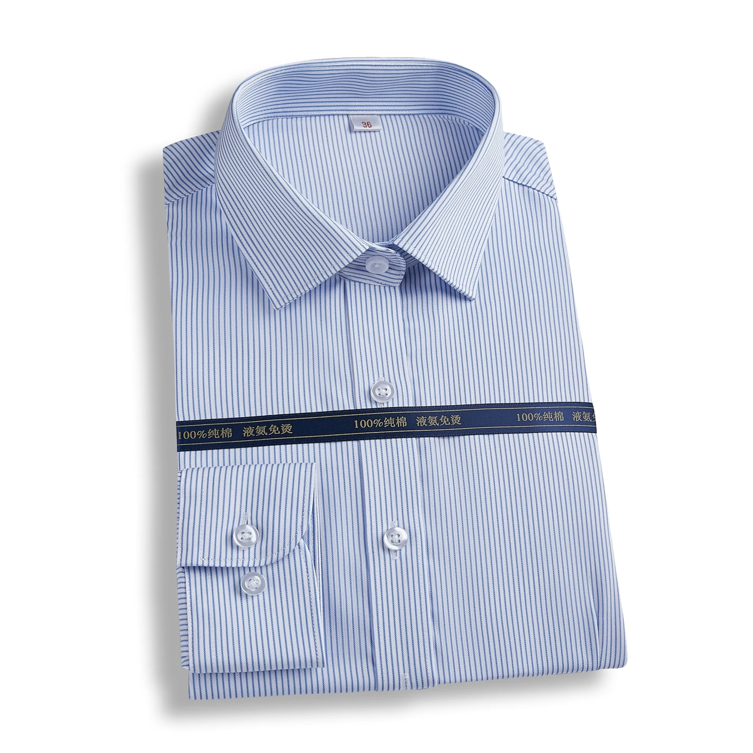 Men's business fashion casual striped long sleeve shirt striped