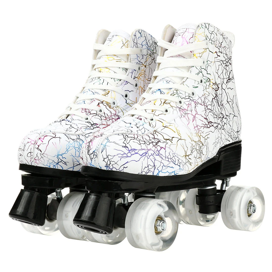 wholesale fashion PU Leather Roller Skates & breathable adult skating shoes 601139