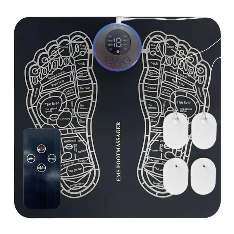 The Latest Remote Control With Patch EMS Smart Shiatsu Foot Massager Muscle Stimulator Electric Vibration Massage Pad