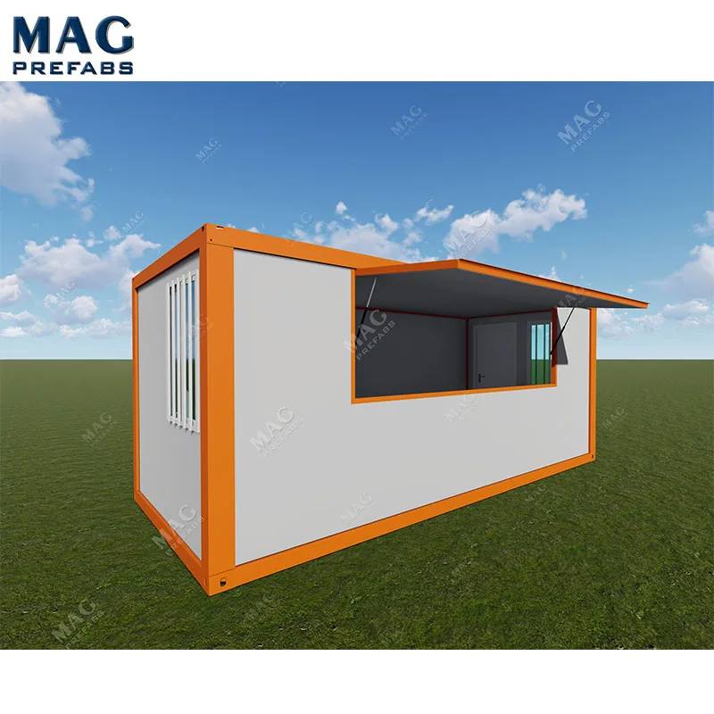 Z Type Flat Pack Folding Container House Prefabricated  Cafe Container Kiosk Shop