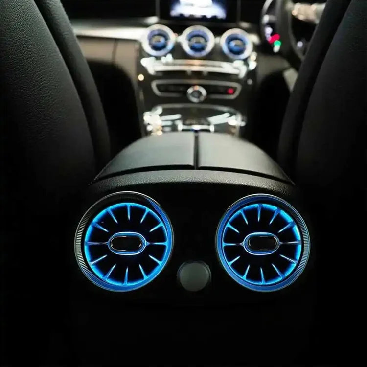 Kit Évent Turbine LED Arrière 3 Couleurs Yosoo Pour Mercedes Classe C W205 Pré-Facelift 2015-2018 - Ambiance Lumineuse Élégante